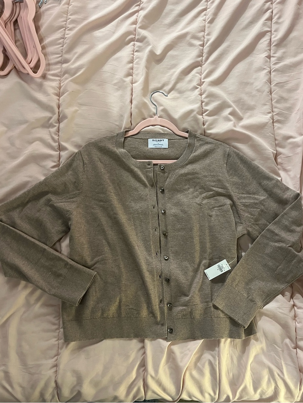 Old Navy Women's Button-Front Crewneck Cardigan - Taupe Brown